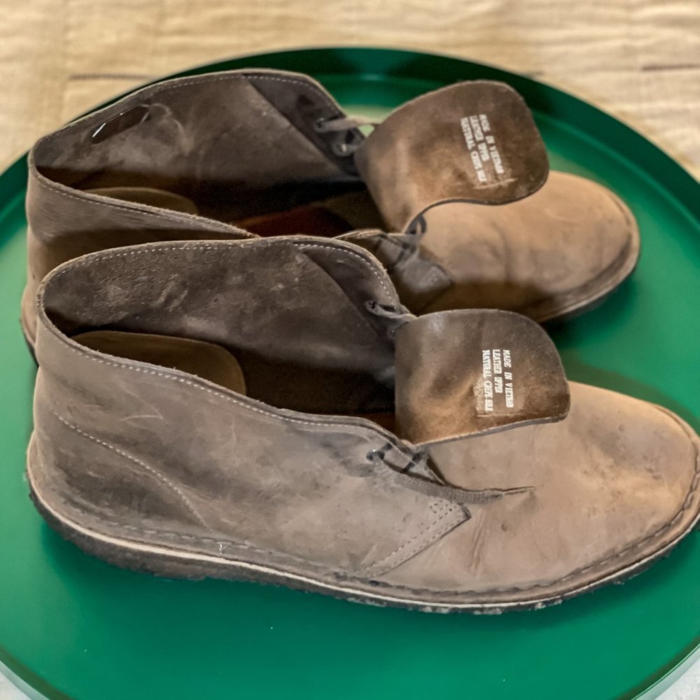 Clark’s Original Desert Olive Green Leather Boots 12